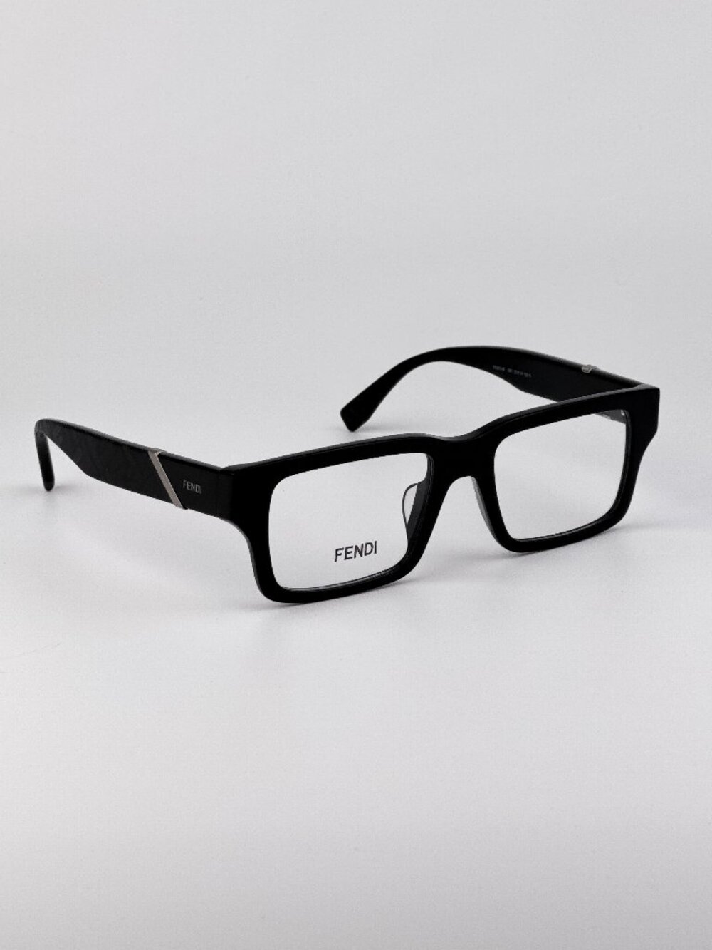 Fendi Diagonal FE50114F 001 Square Eyeglasses – Shiny Black